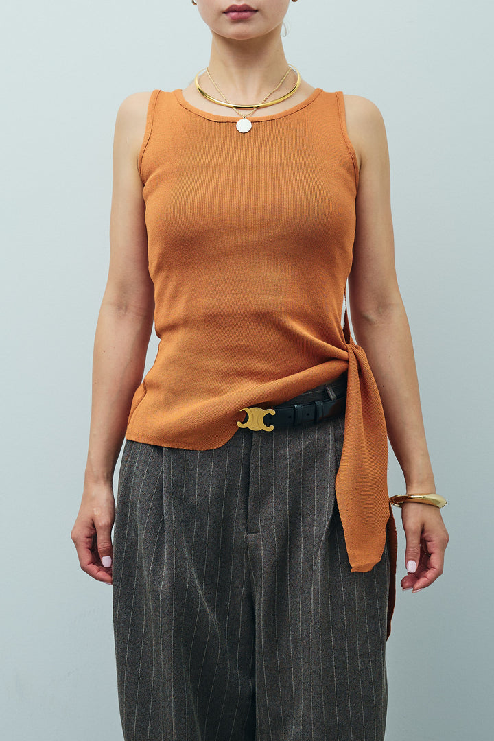 [予約]サイドリボンニットタンク