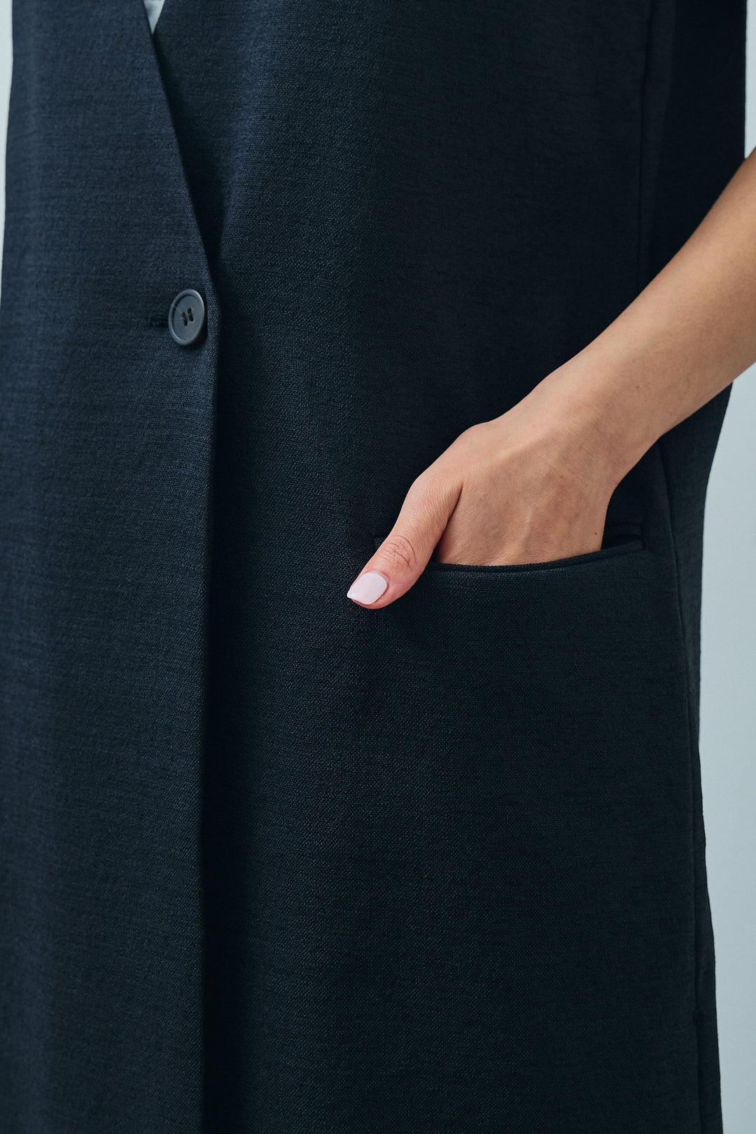 [予約/SET]リネンタッチVネックロングOP+デニムルーズポケットパンツ(2set)