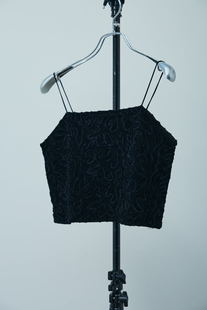 [予約]コード刺繍ベロアキャミ