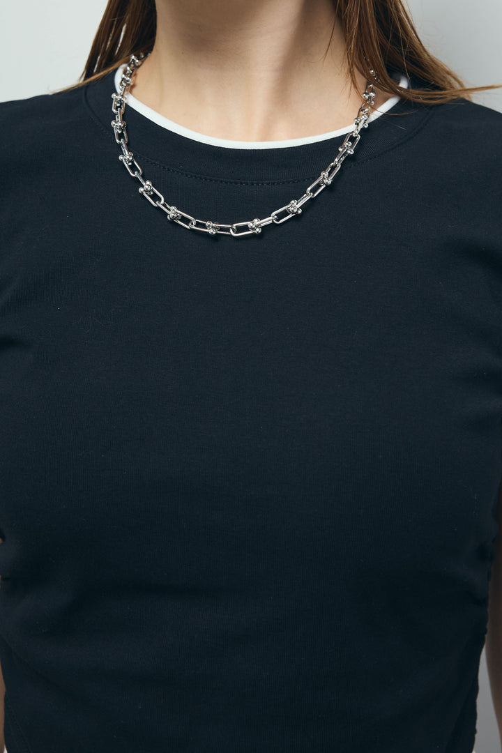 [予約/SET]サイドシャーリングレイヤードTシャツ+レオパードナロースカート(2set)