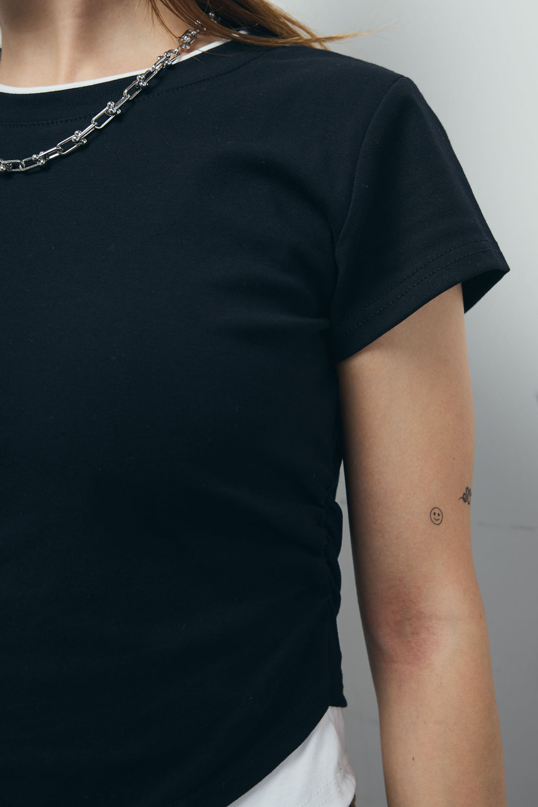 サイドシャーリングレイヤードTシャツ