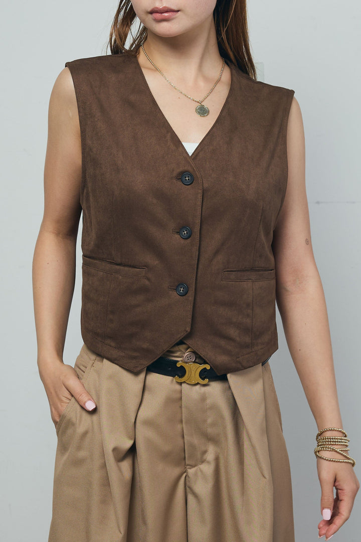 [予約]フェイクスエードベスト