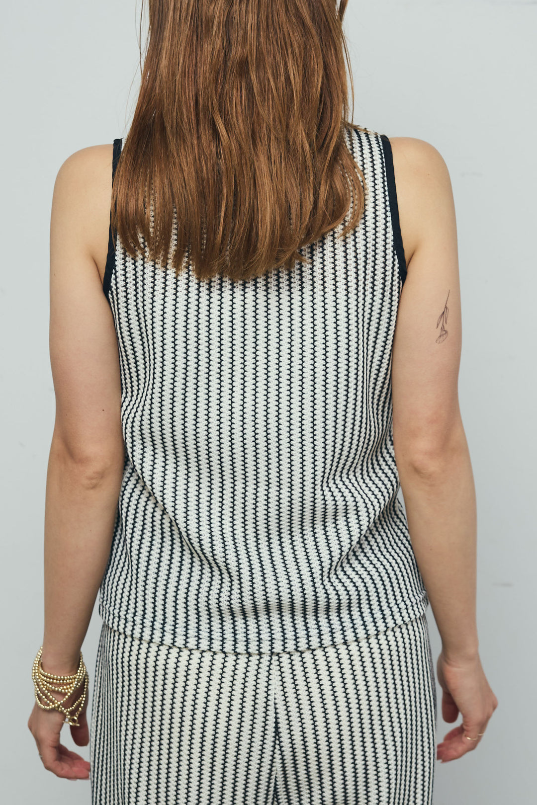 ストライプレースタンクトップ+ストライプレースイージーPT(2set)