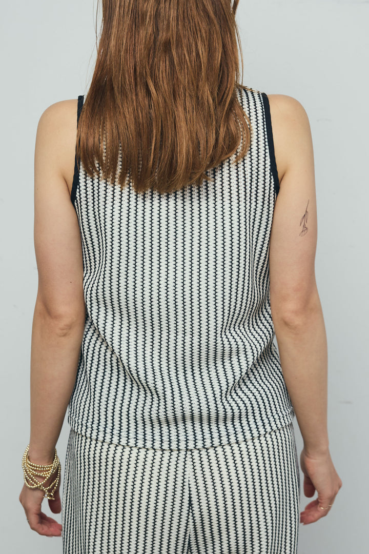 ストライプレースタンクトップ+ストライプレースイージーPT(2set)