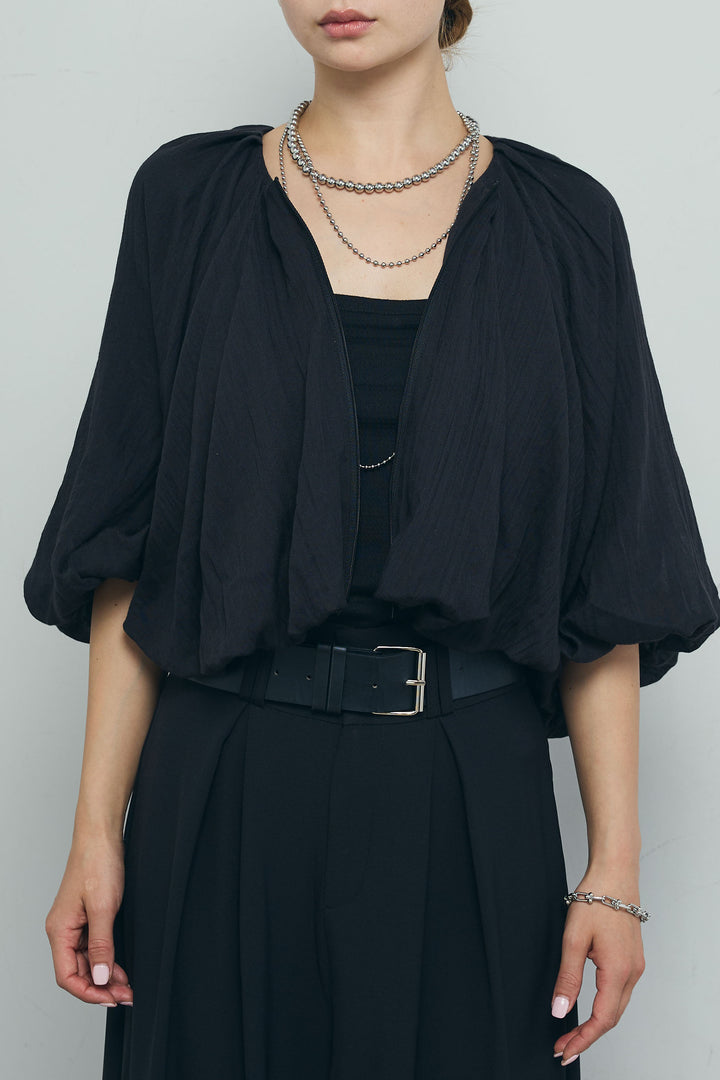 [予約]ガーゼバルーンショートブルゾン