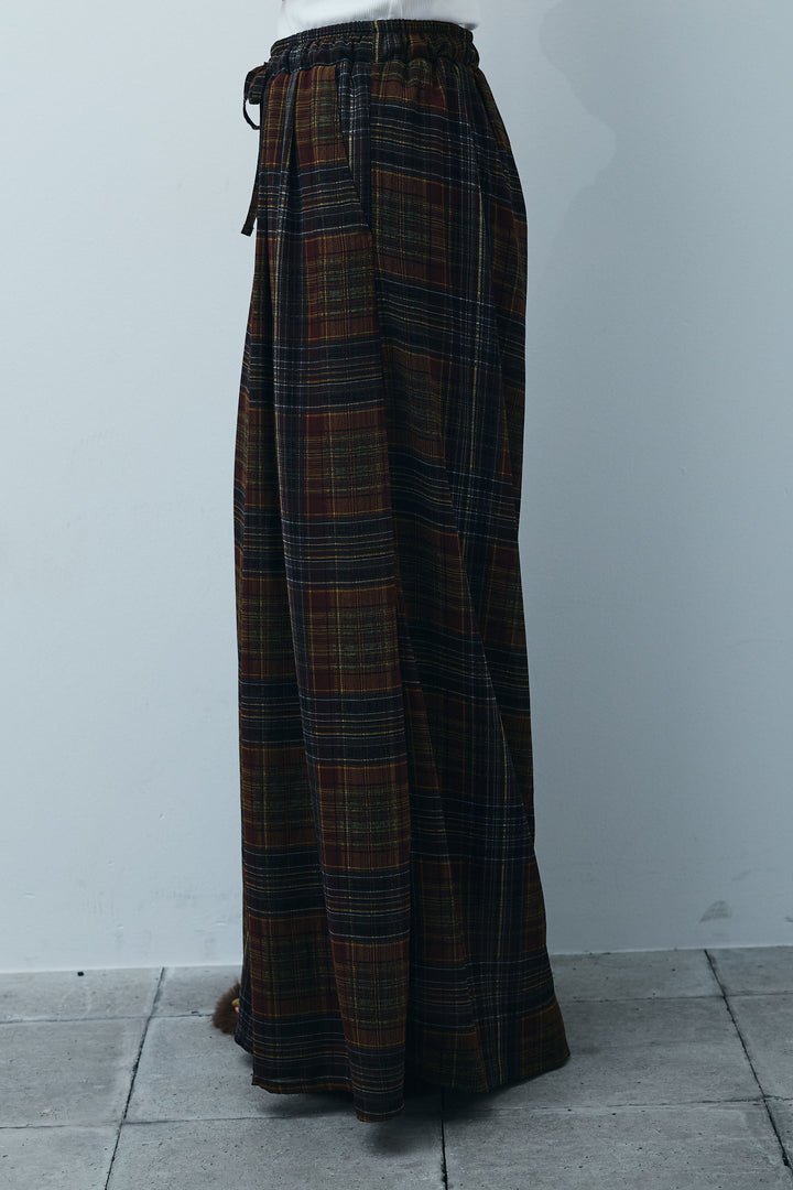 [予約]シアーチェックスーパーワイドパンツ