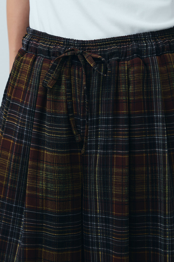 [予約]シアーチェックスーパーワイドパンツ