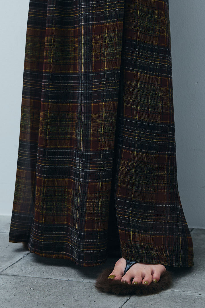 [予約]シアーチェックスーパーワイドパンツ