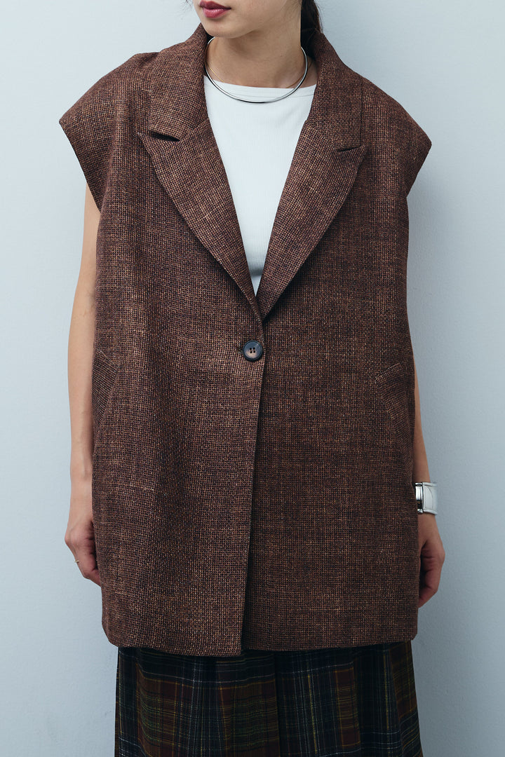 [予約]リネン混ノースリジャケット