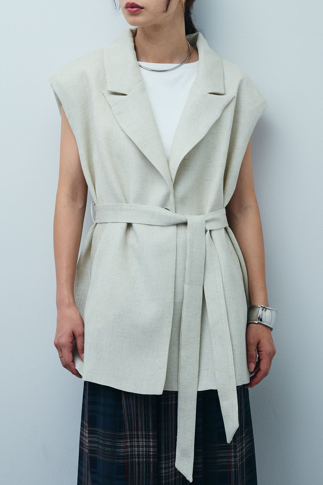 [予約]リネン混ノースリジャケット