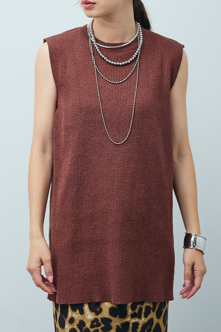 [予約/SET]ミニループバックスリットニット+レオパードナロースカート(2set)