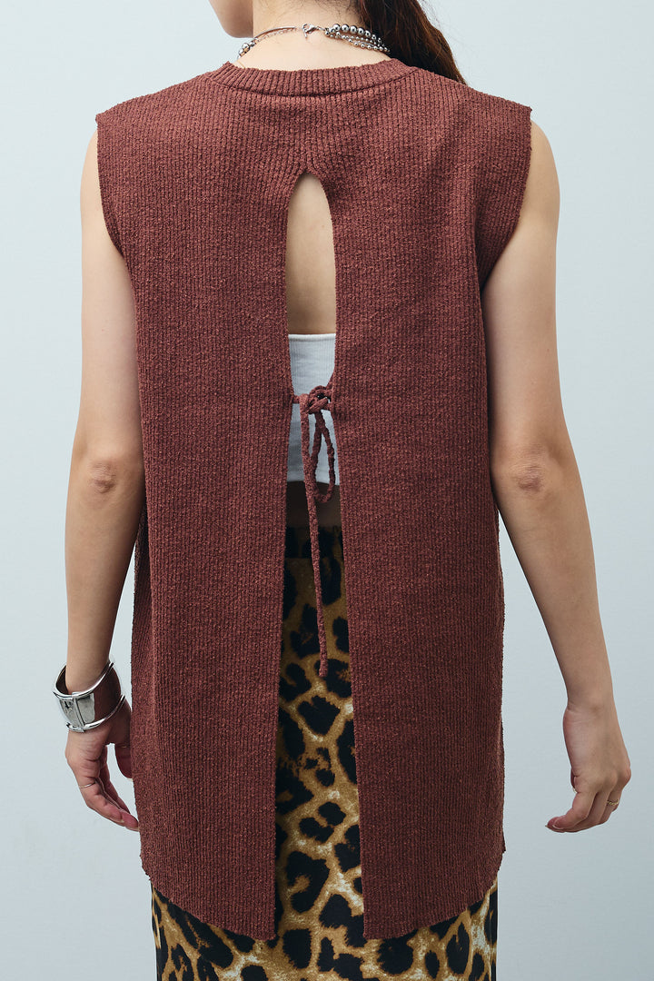 [予約]ミニループバックスリットニット