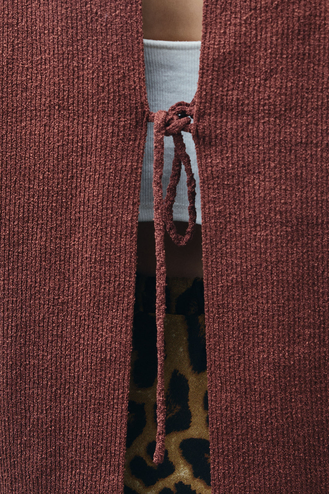 [予約/SET]ミニループバックスリットニット+レオパードナロースカート(2set)