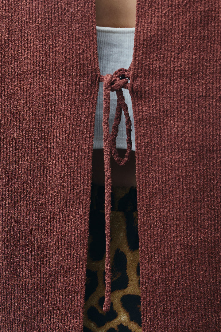 [予約/SET]ミニループバックスリットニット+レオパードナロースカート(2set)