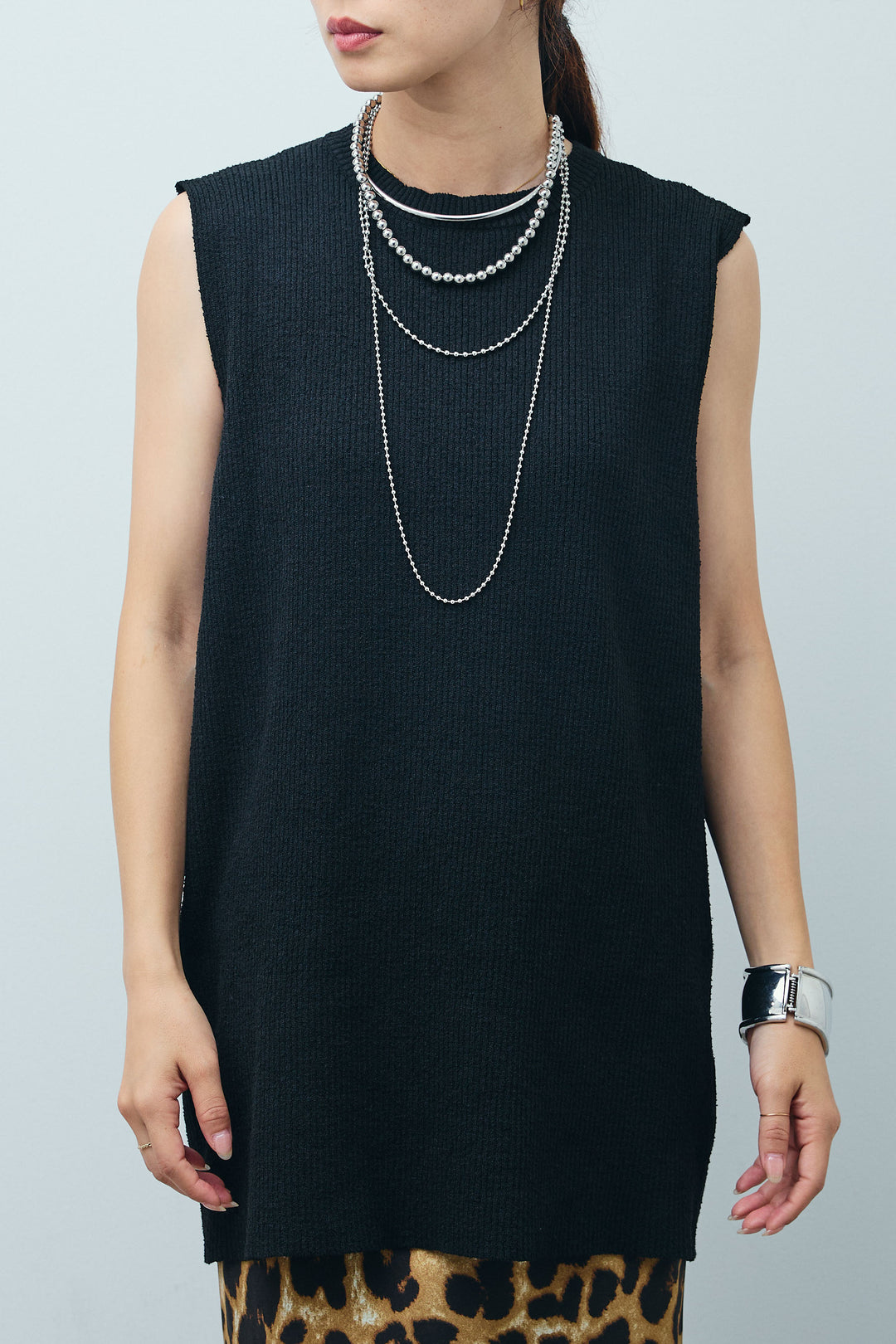 [予約]ミニループバックスリットニット