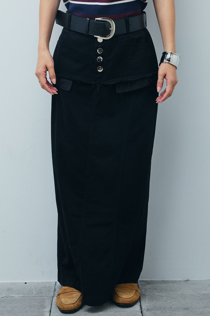 [予約]レイヤードデザインワイドスカート