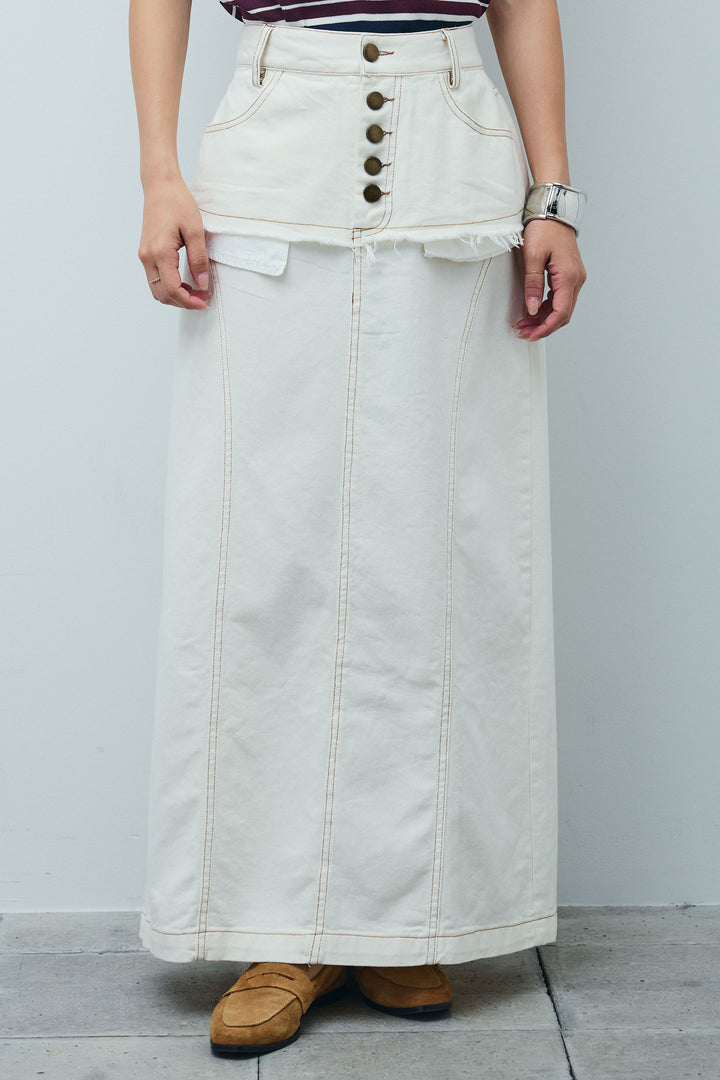 [予約]レイヤードデザインワイドスカート