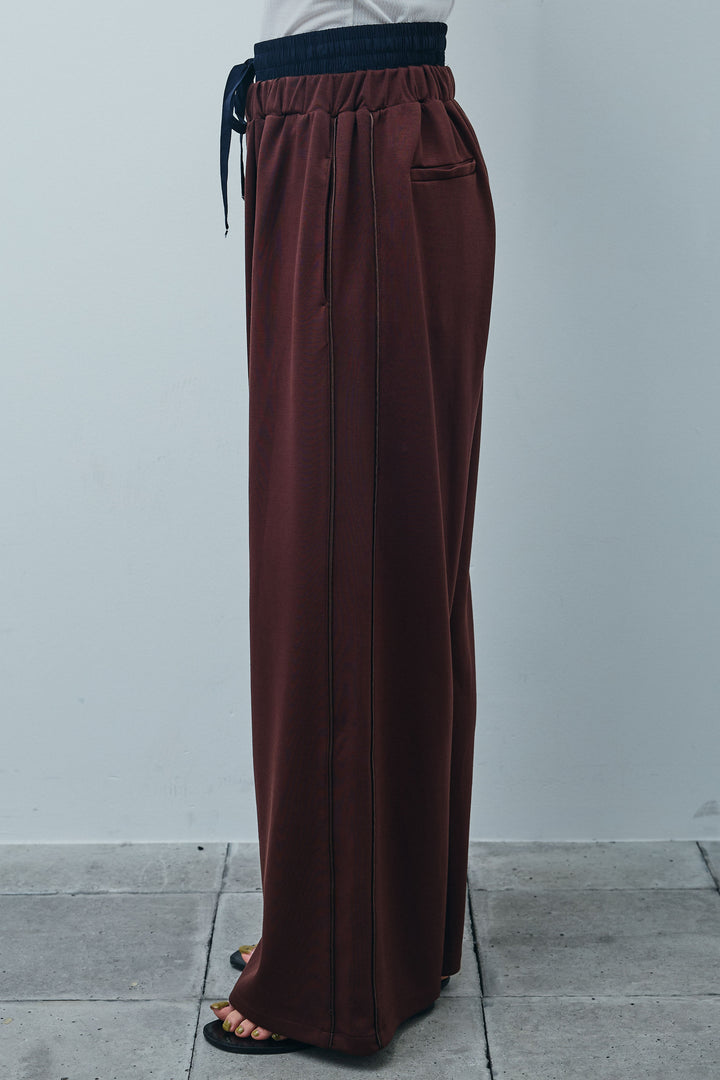 [予約/SET]シャーリングブラウス+ダブルウエストサイドラインスウェット(2set)