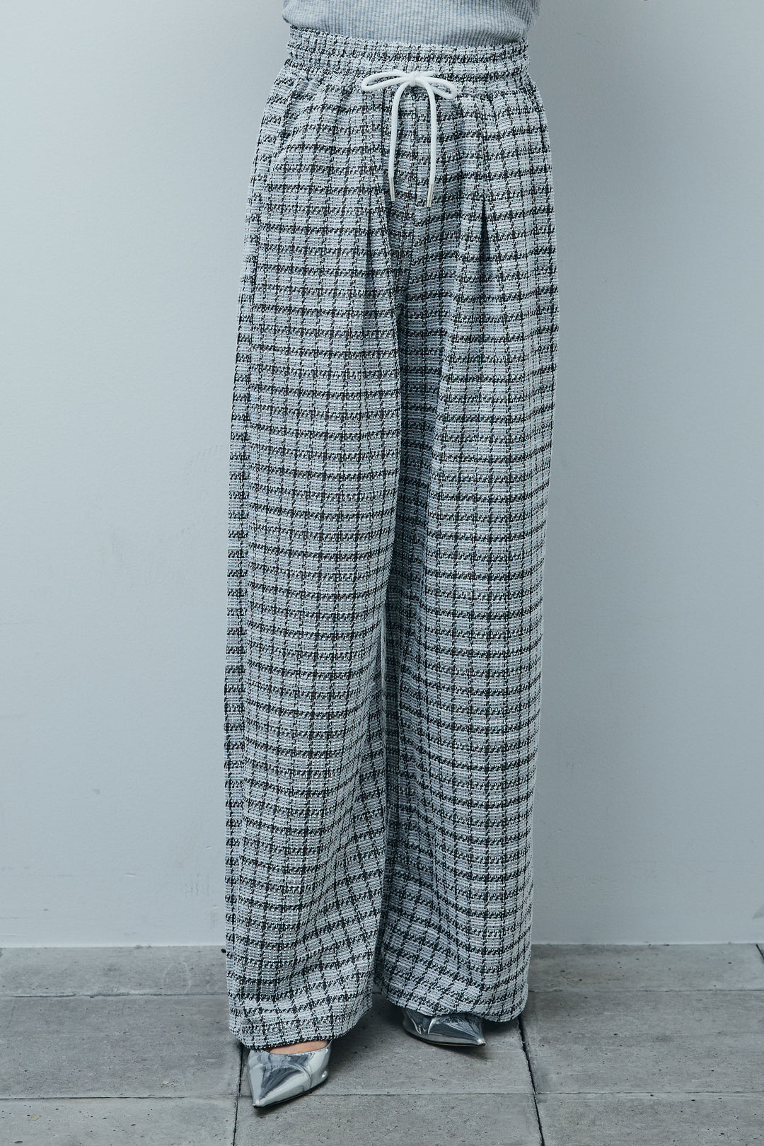 [予約/SET]アシンメトリーキャミソール+サマーツイードリラックスパンツ(2set)