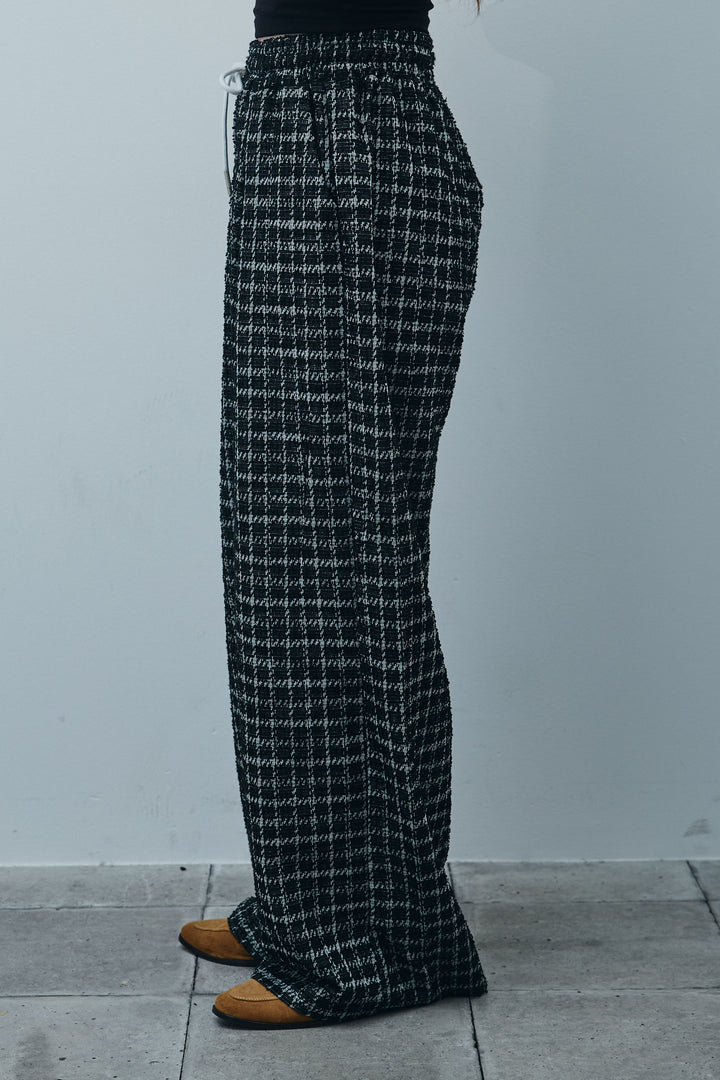 [予約/SET]リボンヤーンニットベスト+サマーツイードリラックスパンツ(2set)