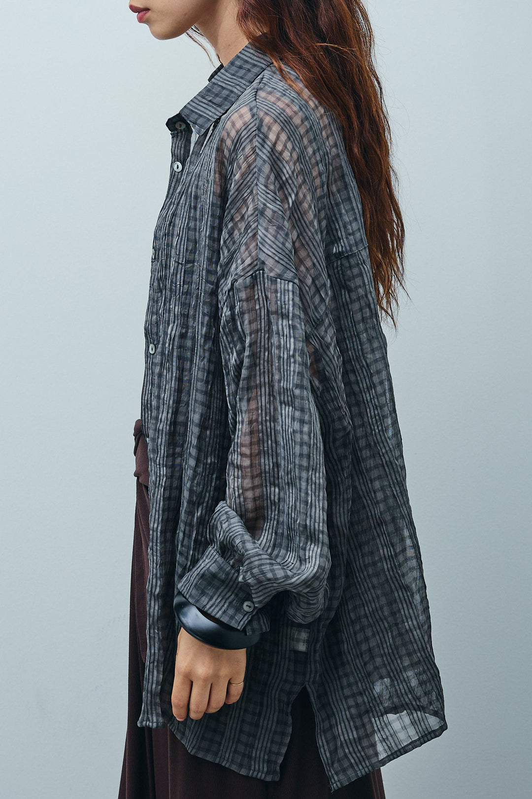 [予約/SET]ラップレイヤードリブロングワンピース+シアーブラウス(2set)