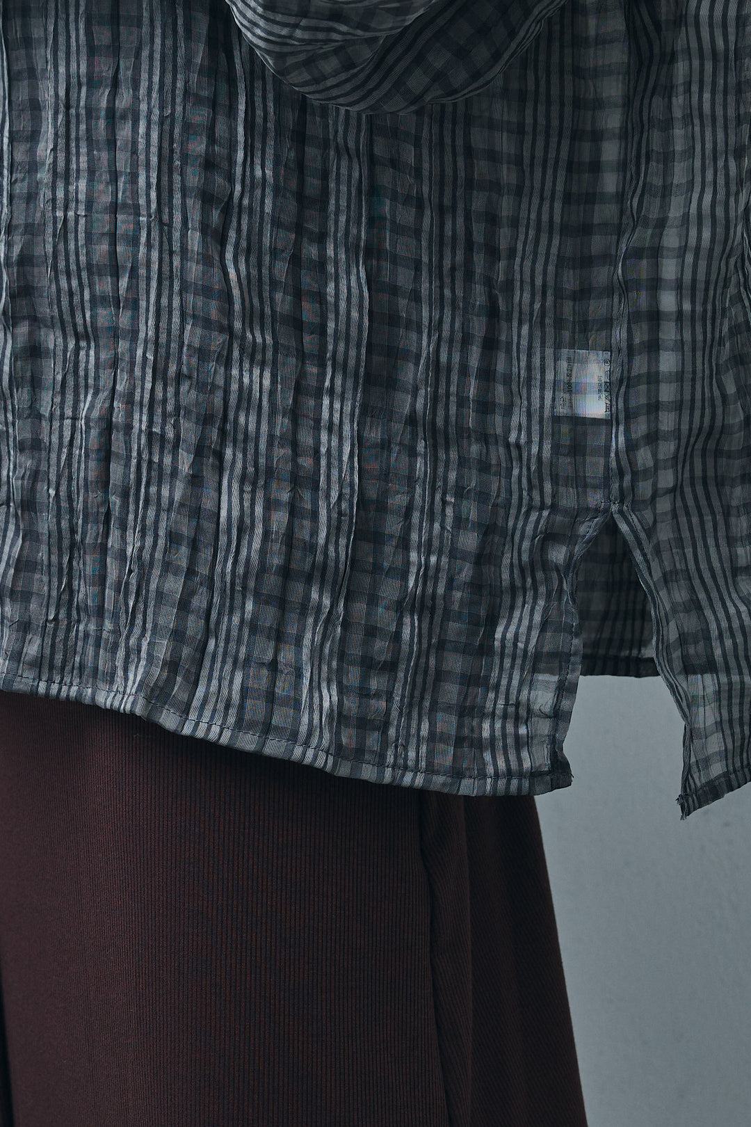 [予約/SET]ラップレイヤードリブロングワンピース+シアーブラウス(2set)