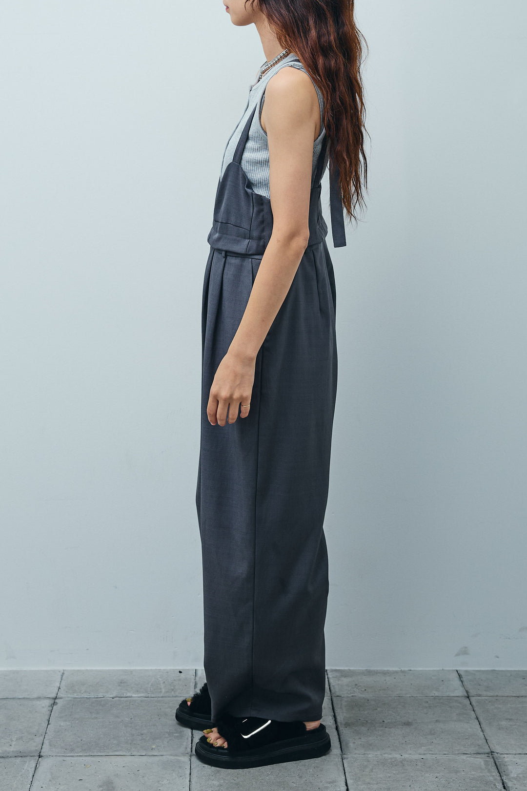 [予約/SET]シアーブラウス+TRツイル2wayビスチェサロペ(2set)