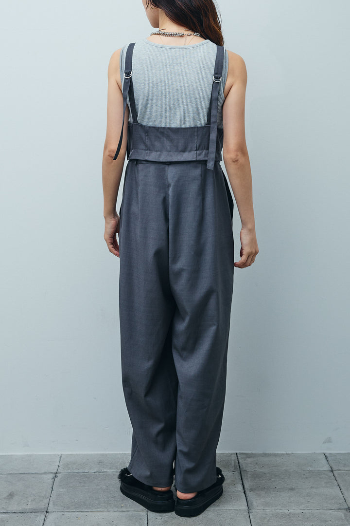 [予約/SET]シアーブラウス+TRツイル2wayビスチェサロペ(2set)