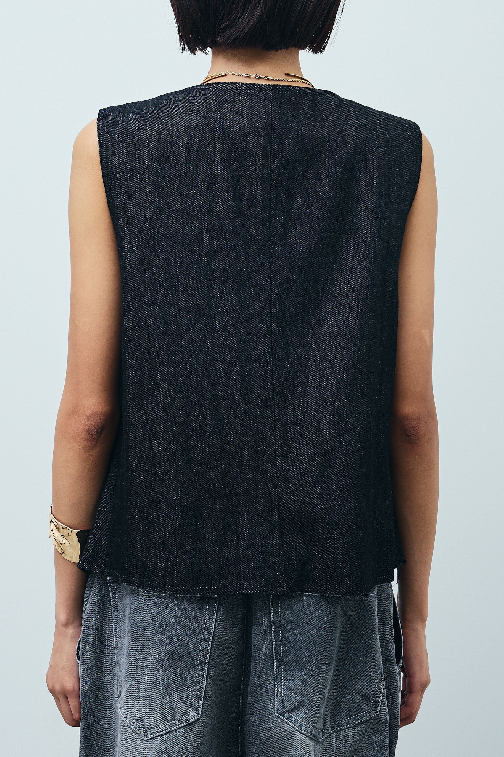 ダメージジップデニムベスト seyto seyto（セイト）の「Damage zip denim vest / ダメージジップ