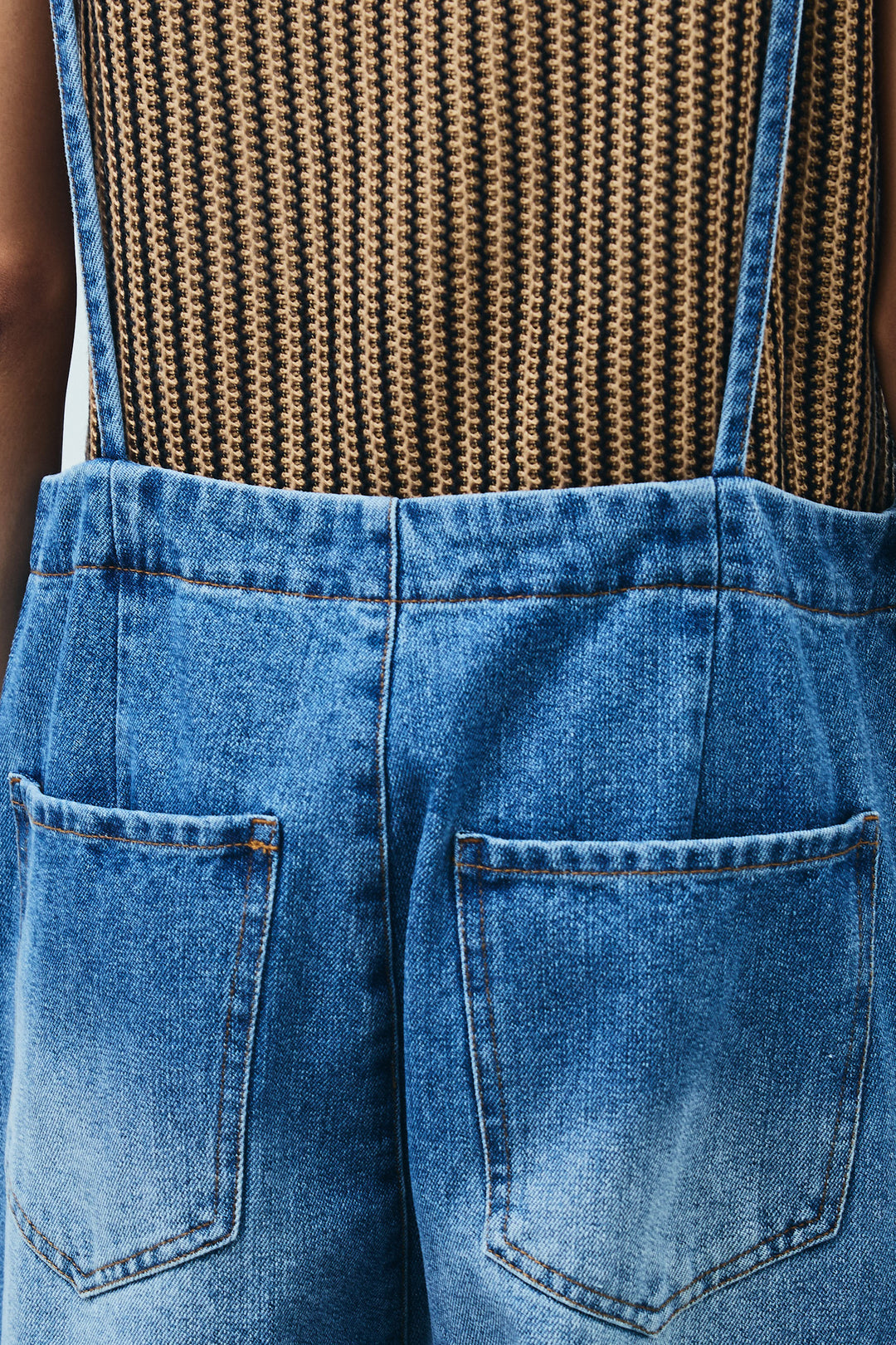 [予約/SET]TRツイルダブルテーラードジャケット+シアーレーストップス+フロントジップストラップデザインデニムサロペット(3set)