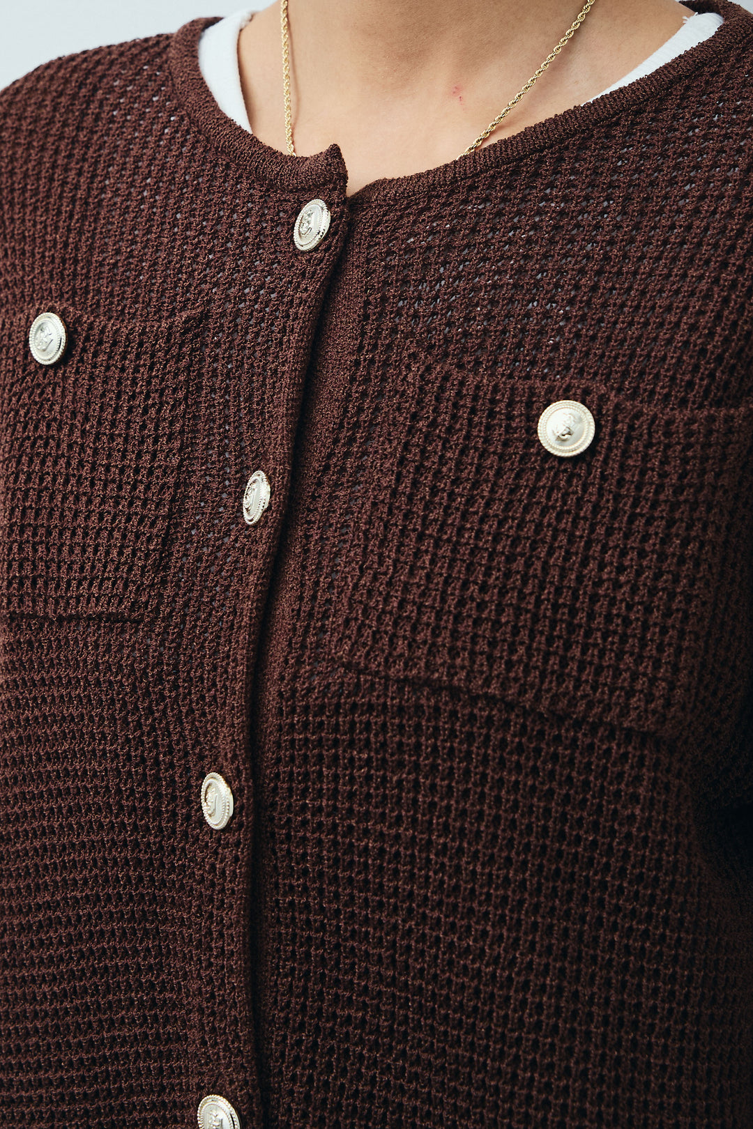 [予約/SET]リネンタッチ金ボタンカーデ+フロントジップストラップデザインデニムサロペット(2set)