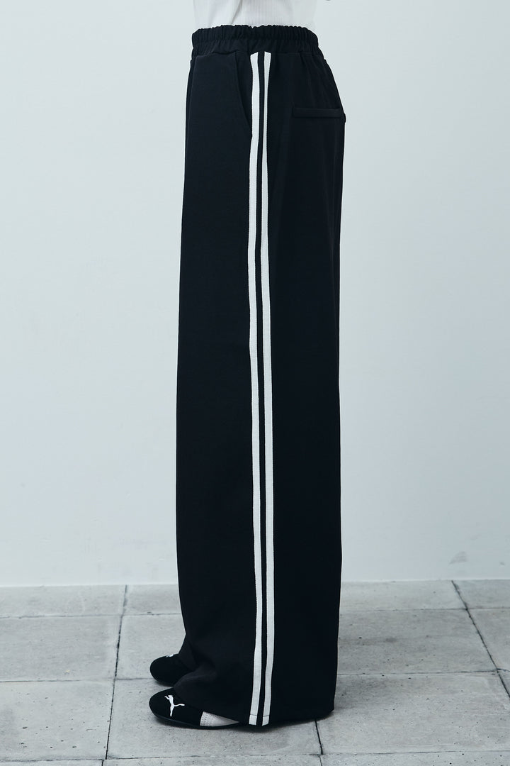 [予約/SET] 2wayぺプラムビスチェ+サイドラインワイドパンツ(2set)