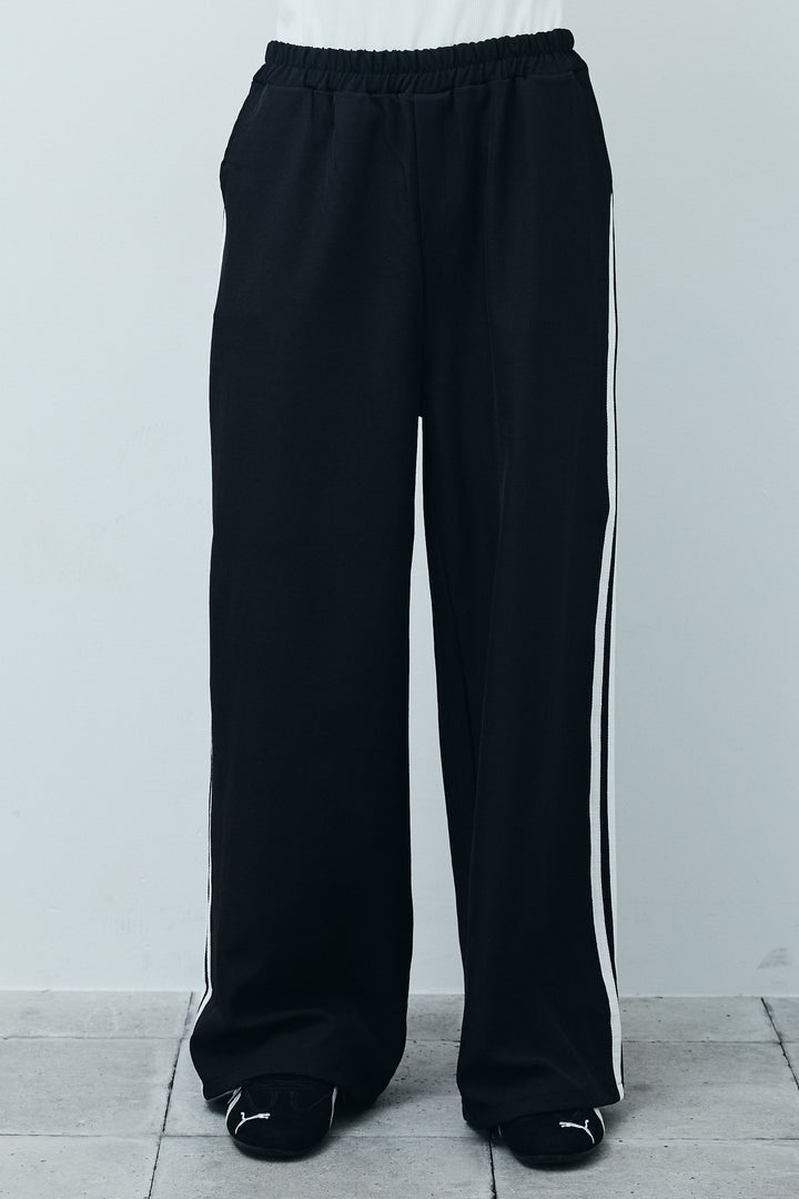 [予約/SET] 2wayぺプラムビスチェ+サイドラインワイドパンツ(2set)