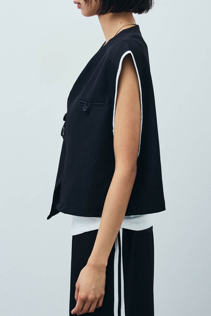 [予約]アシンメトリーデザインジレ