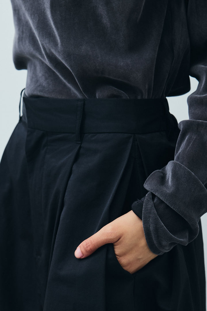 [予約/SET]シアーベロアオフショルタックPO+合繊ツイルタックカーブパンツ(2set)