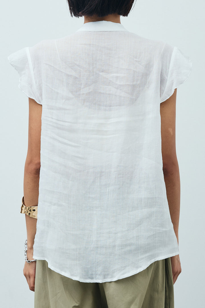 [予約]リネンランダムフリルブラウス