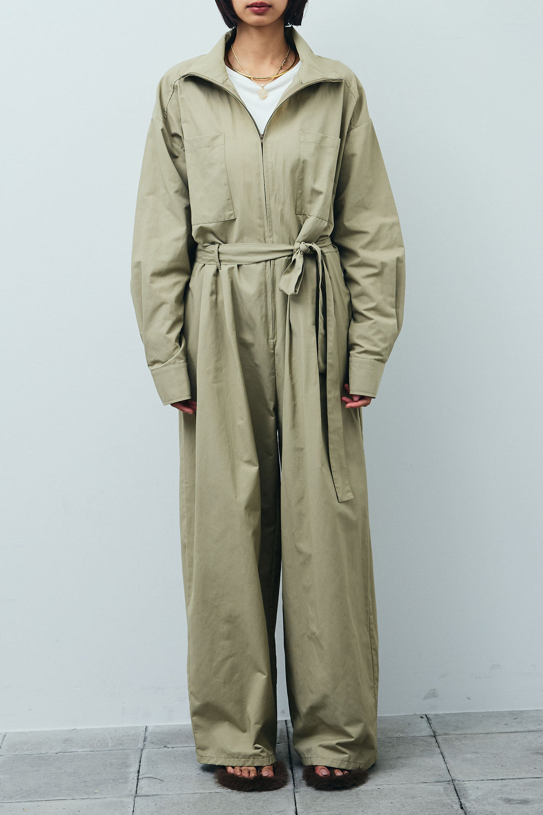 [予約]合繊ツイルジャンプスーツ