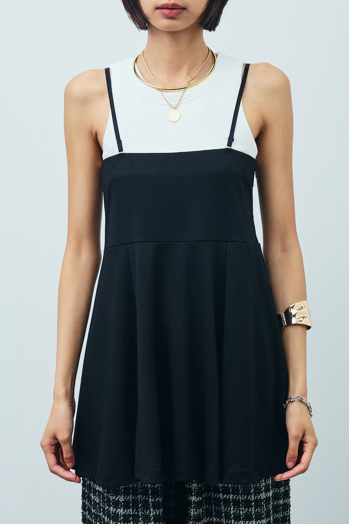 [予約/SET] 2wayぺプラムビスチェ+サイドラインワイドパンツ(2set)