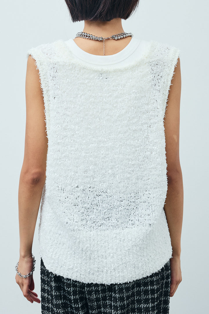 [予約]リボンヤーンニットベスト