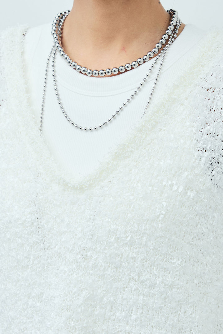 [予約/SET]リボンヤーンニットベスト+サマーツイードリラックスパンツ(2set)