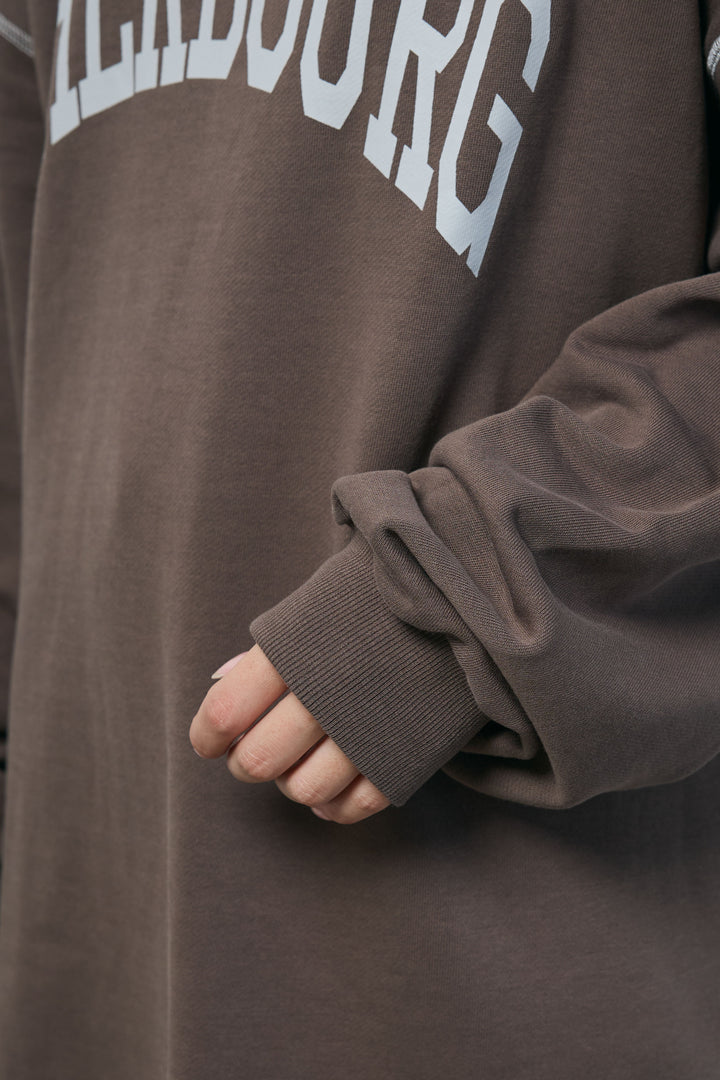 [予約/SET]配色ラグランルーズスウェット+スリットスウェットロングSK(2set)