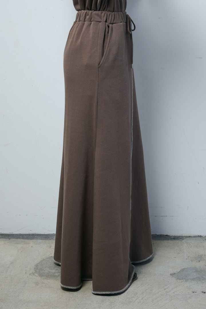 [予約/SET]配色ラグランルーズスウェット+スリットスウェットロングSK(2set)