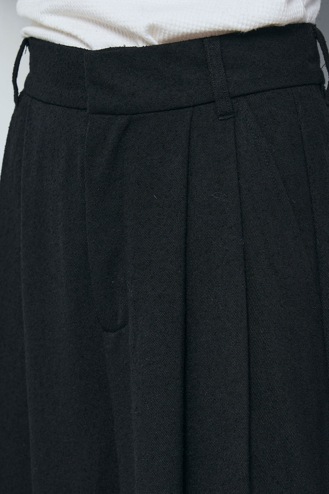 [予約/SET]アルパカタッチペプラムノースリプルオーバー+ネップワイドパンツ(2set)