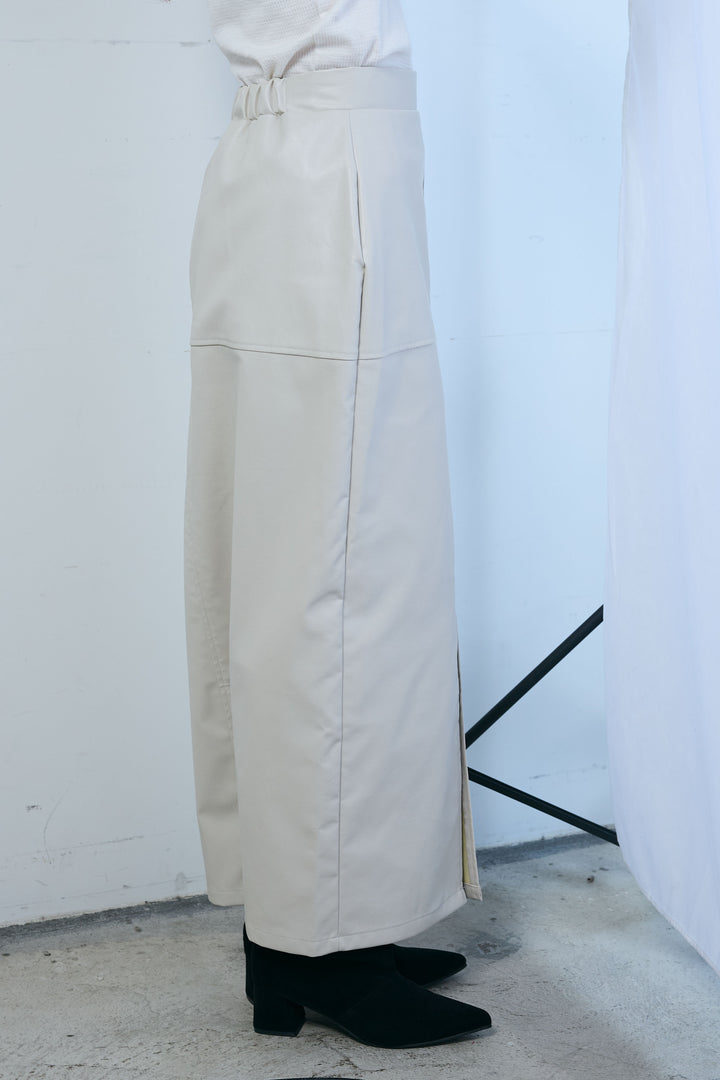 [予約]エコレザーバックスリットペンシルスカート