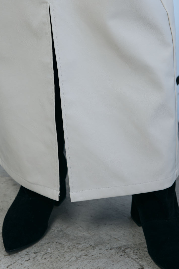 [予約/SET]ラガーニットプルオーバー+エコレザーバックスリットペンシルスカート(2set)