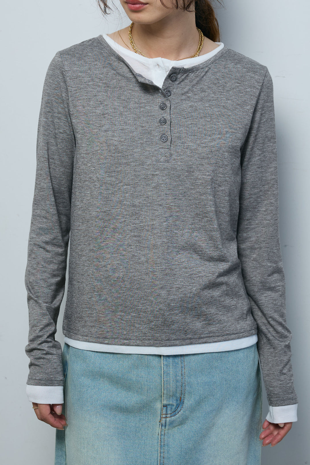 [予約]レイヤードヘンリーネックプルオーバー