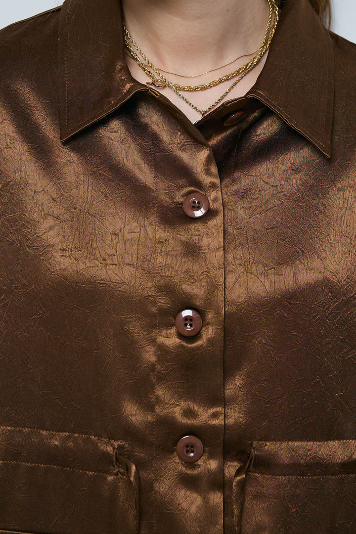 サテンミリタリーシャツJK