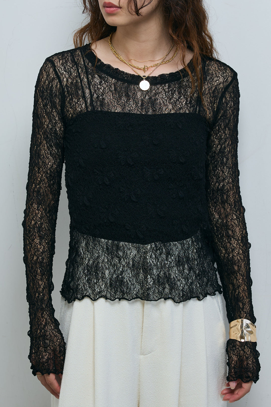 [予約/SET]シアーベロアティアードカーディガン+シアーレーストップス+ミックスカルゼサイドタックコクーンPT(3set)