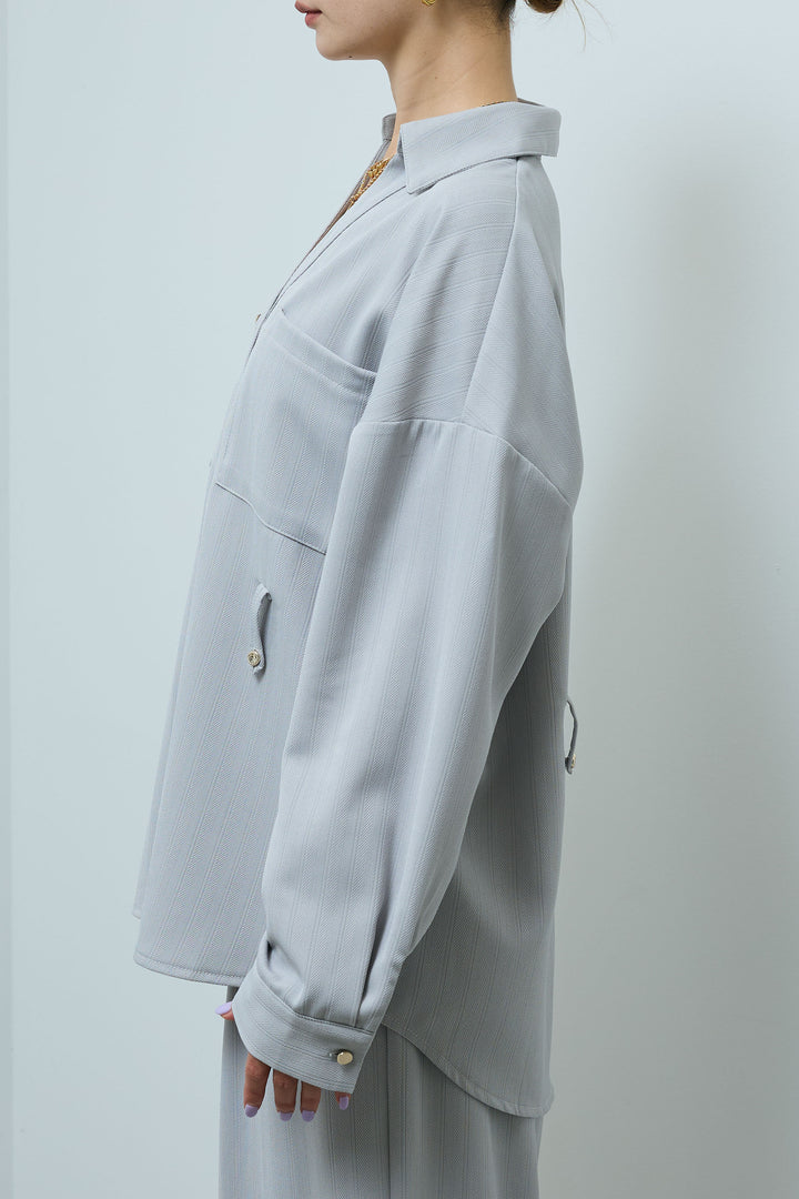 ミニヘリンボーンベルト付きシャツ