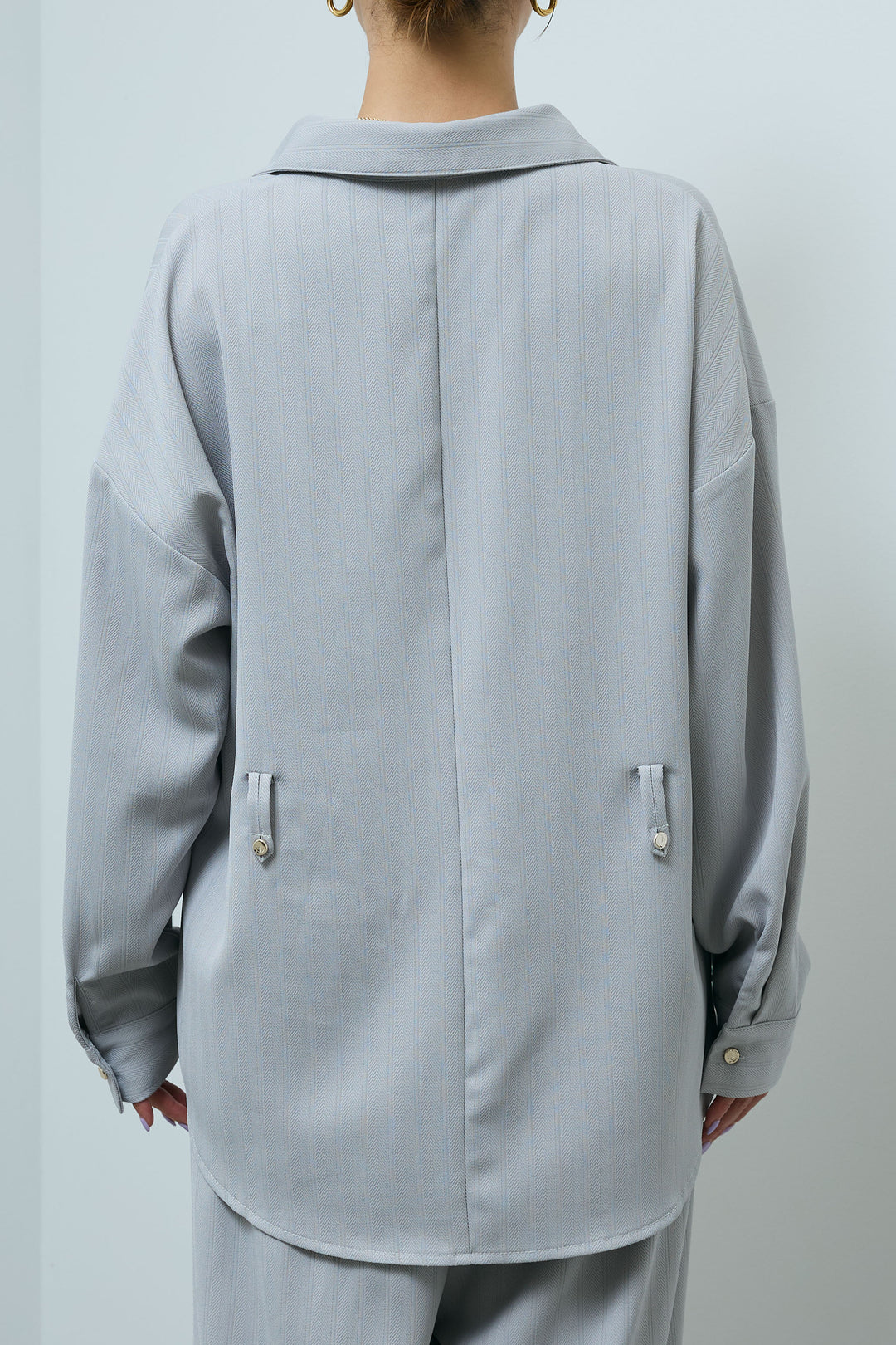 ミニヘリンボーンベルト付きシャツ